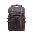 Retro Leather & Canvas Backpack For Men - Weriion