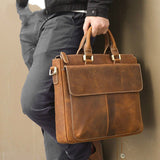 Retro Leather Crossbody Messenger Briefcase Shoulder Bag For Men - Weriion