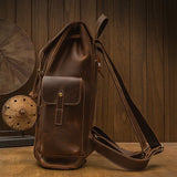 Retro Men's Leather Backpack Casual Bag - Weriion