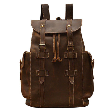 Retro Men's Leather Backpack Casual Bag - Weriion