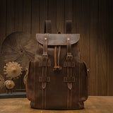 Retro Men's Leather Backpack Casual Bag - Weriion