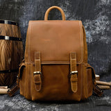 Retro Waterproof Leather Backpack For Men - Weriion