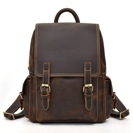 Retro Waterproof Leather Backpack For Men - Weriion