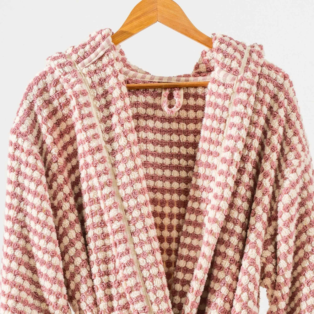 Fluffy And Absorbent Pink Bathrobe Housecoat