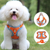 Safe Reflective Dog Pet Harness With Leash - Weriion