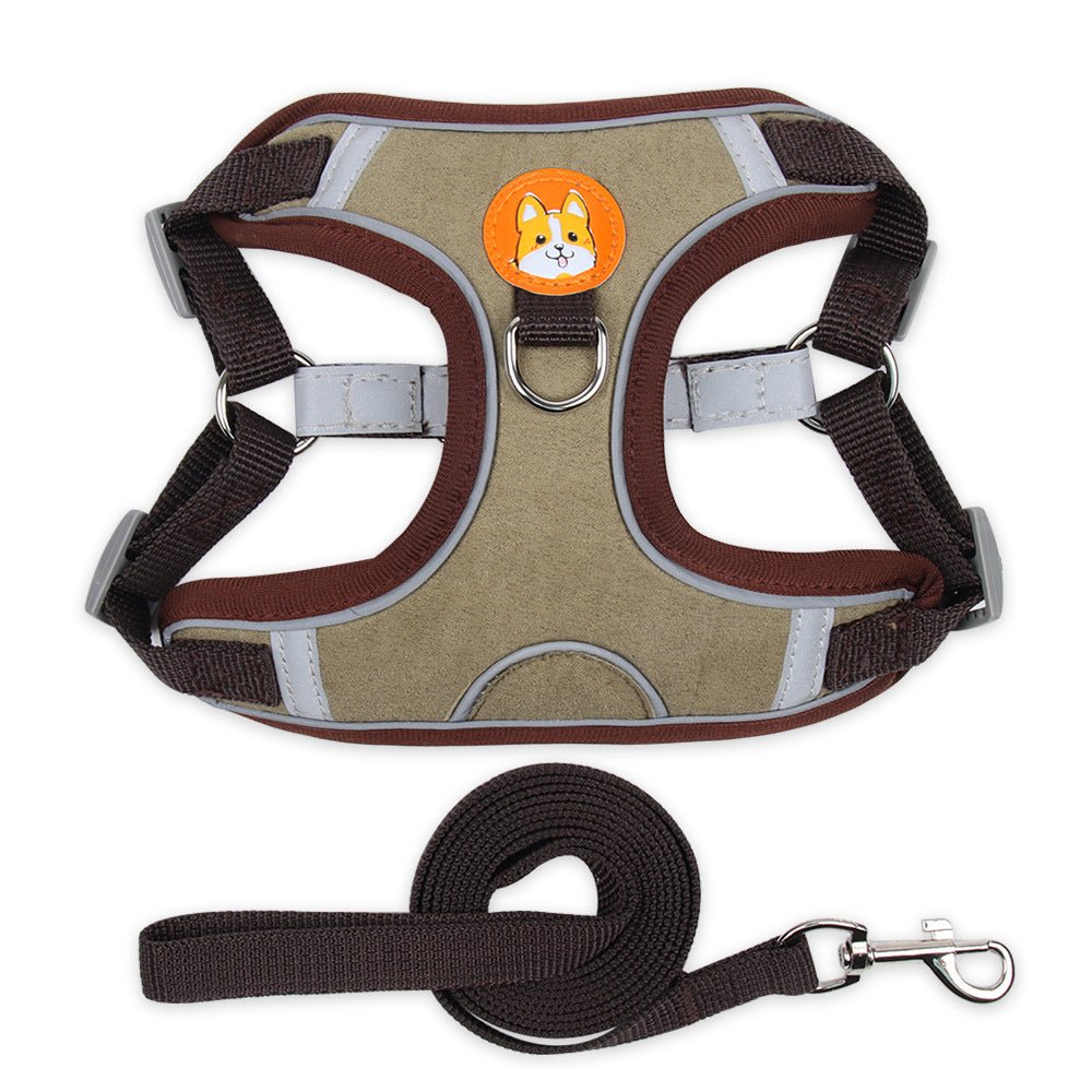 Safe Reflective Dog Pet Harness With Leash - Weriion