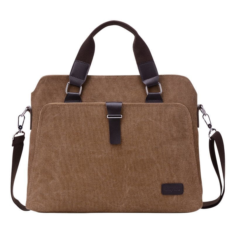 Simple Fashion Canvas Briefcase Shoulder Bag For Men - Weriion