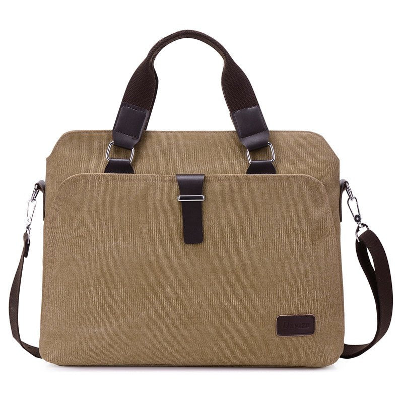 Simple Fashion Canvas Briefcase Shoulder Bag For Men - Weriion