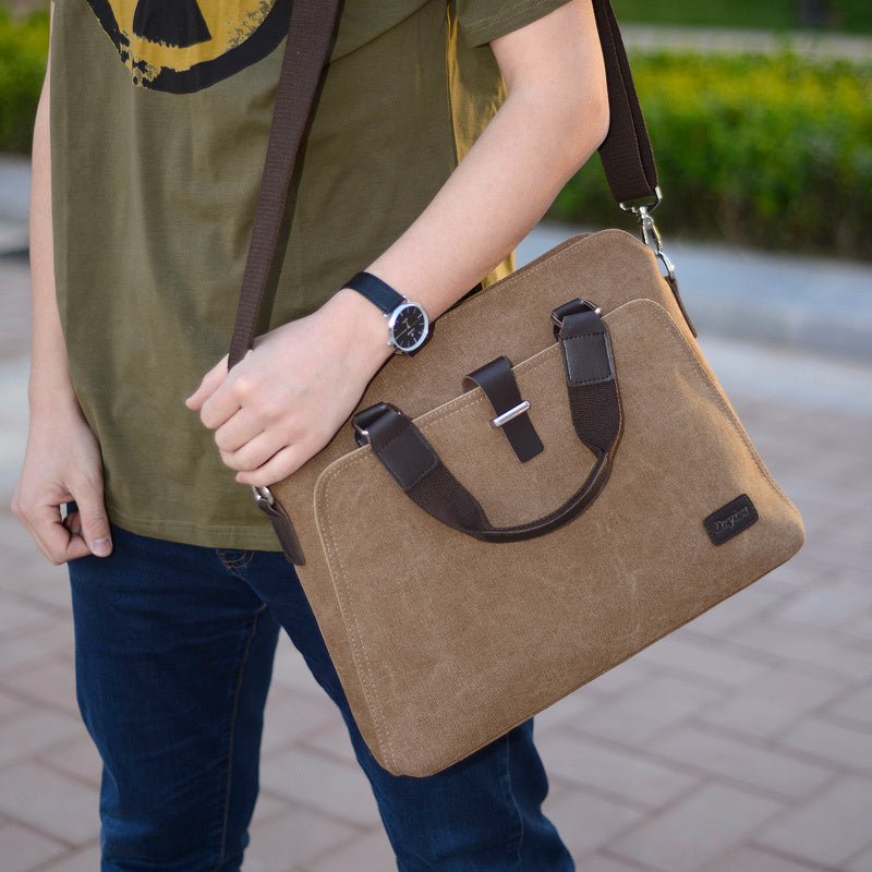 Simple Fashion Canvas Briefcase Shoulder Bag For Men - Weriion