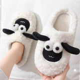 Simple Warm Slip - on Cotton Unisex Lamb Slippers - Weriion