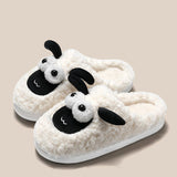 Simple Warm Slip - on Cotton Unisex Lamb Slippers - Weriion