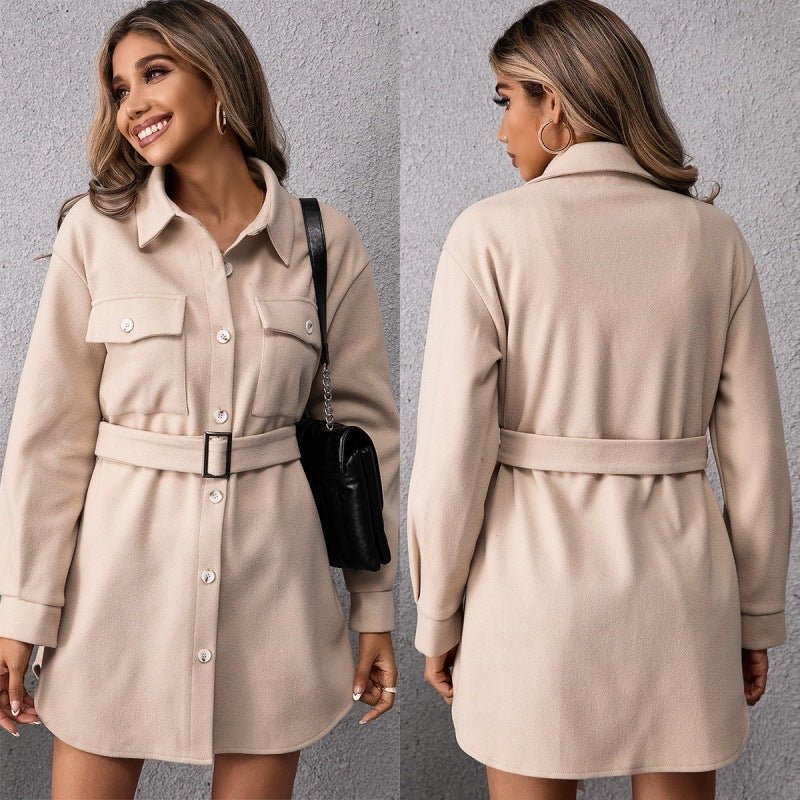 Single - Breasted Long Jacket For Women - Weriion