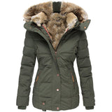 Slim - Fit Warm Hooded Winter Jacket With Fur For Women - Weriion