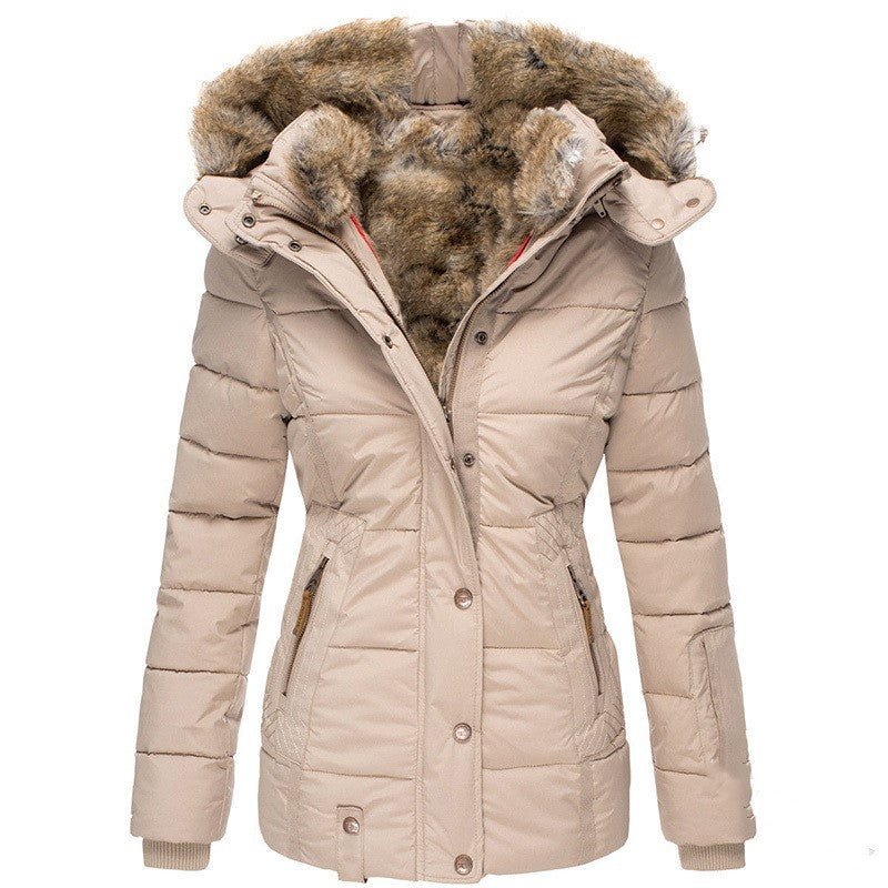 Slim - Fit Warm Hooded Winter Jacket With Fur For Women - Weriion