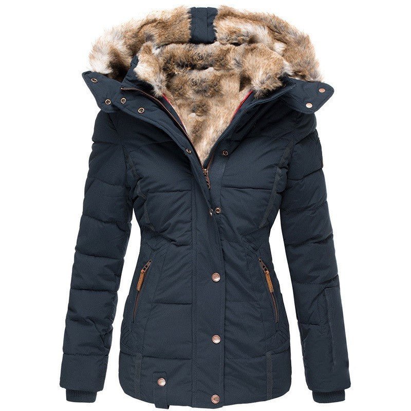 Slim - Fit Warm Hooded Winter Jacket With Fur For Women - Weriion