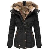 Slim - Fit Warm Hooded Winter Jacket With Fur For Women - Weriion