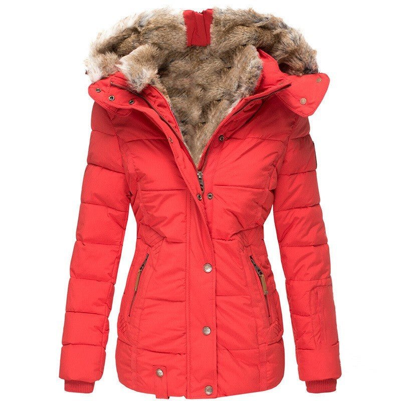 Slim - Fit Warm Hooded Winter Jacket With Fur For Women - Weriion