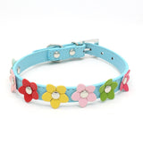 Small Flowers PU Pet Collar - Weriion