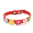 Small Flowers PU Pet Collar - Weriion