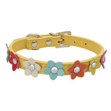 Small Flowers PU Pet Collar - Weriion