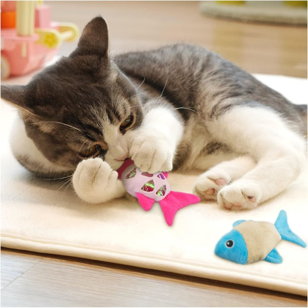 Small Plush PP Cotton Cat Fish Toys - Weriion