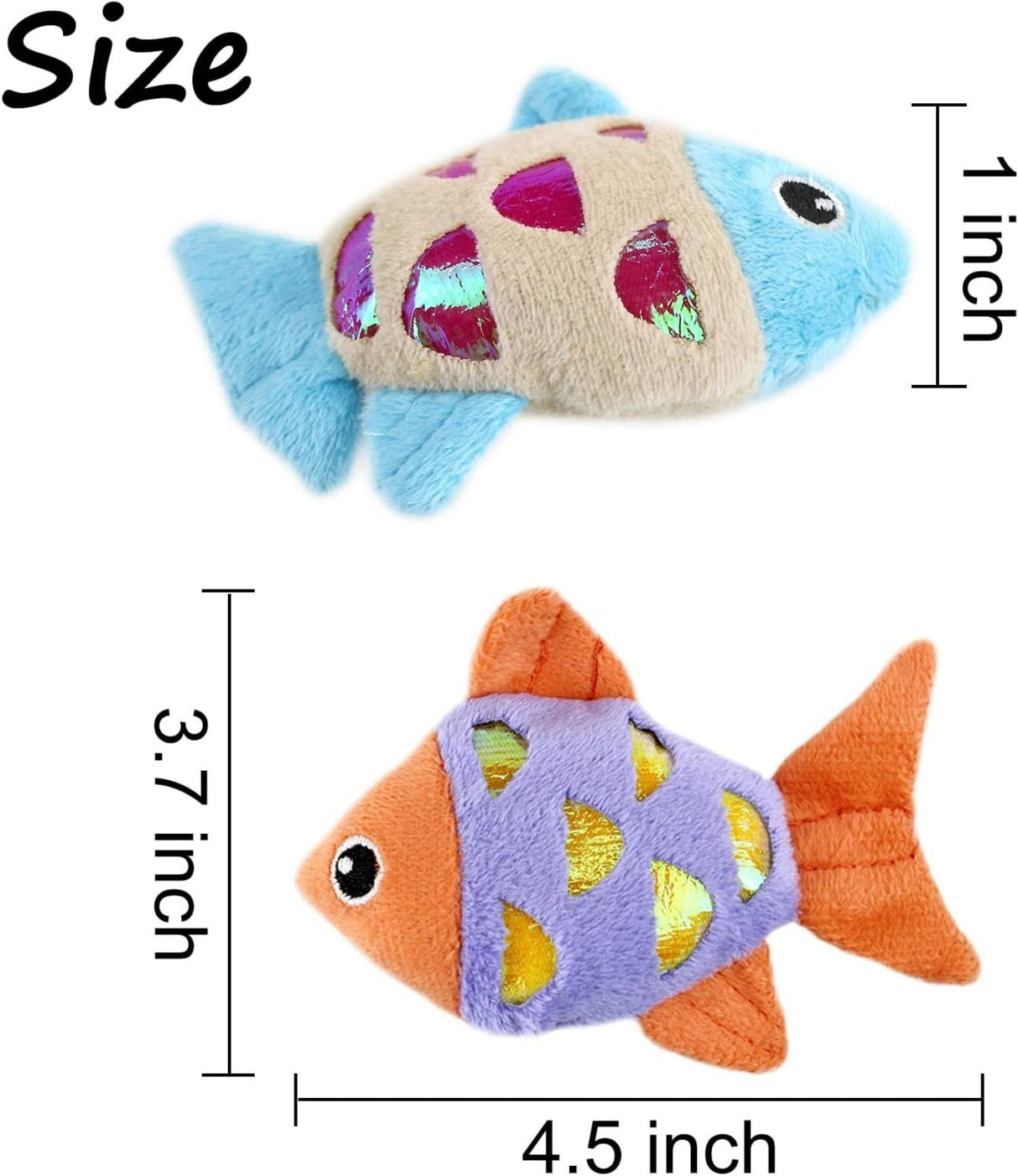 Small Plush PP Cotton Cat Fish Toys - Weriion