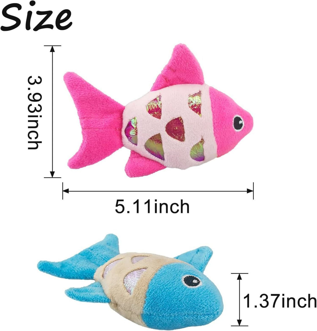 Small Plush PP Cotton Cat Fish Toys - Weriion