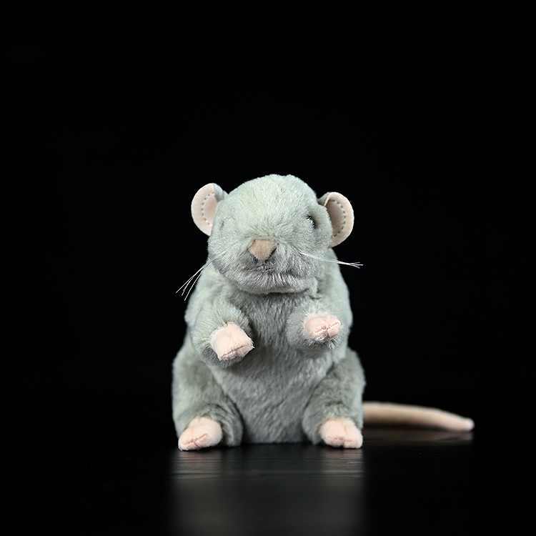 Small Standing Grey Mouse Stuffed Animal Plush Toy Doll - Weriion