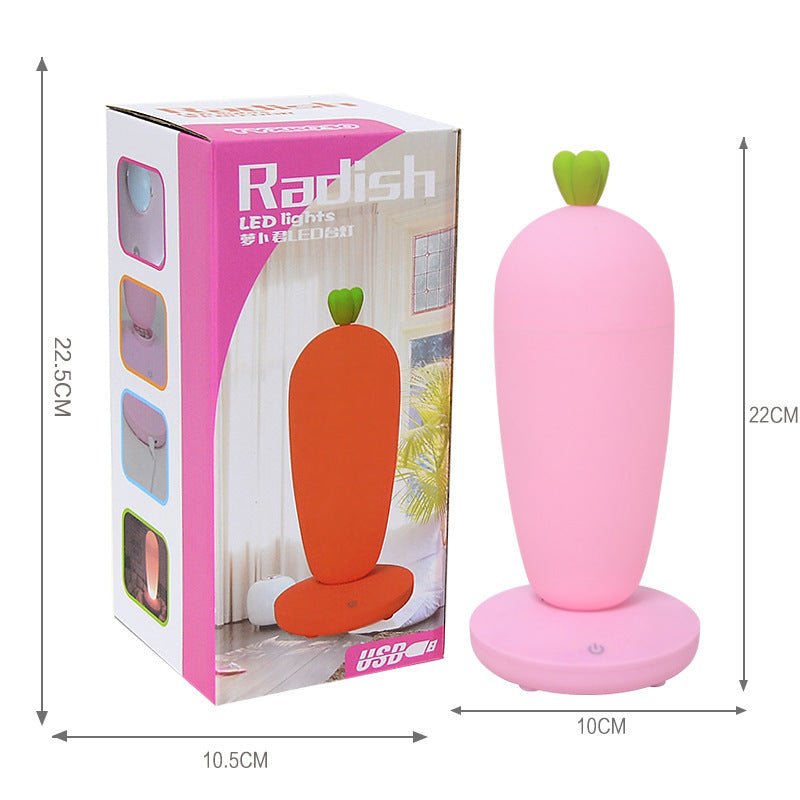 Small Table Night Lamp Creative Cartoon Carrot USB Rechargeable Desk Lamp - Weriion