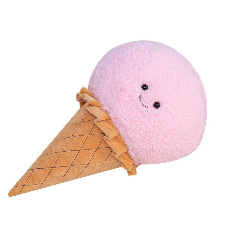 Smiling Ice Cream Cone Pillow Plush Toy - Weriion