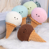 Smiling Ice Cream Cone Pillow Plush Toy - Weriion