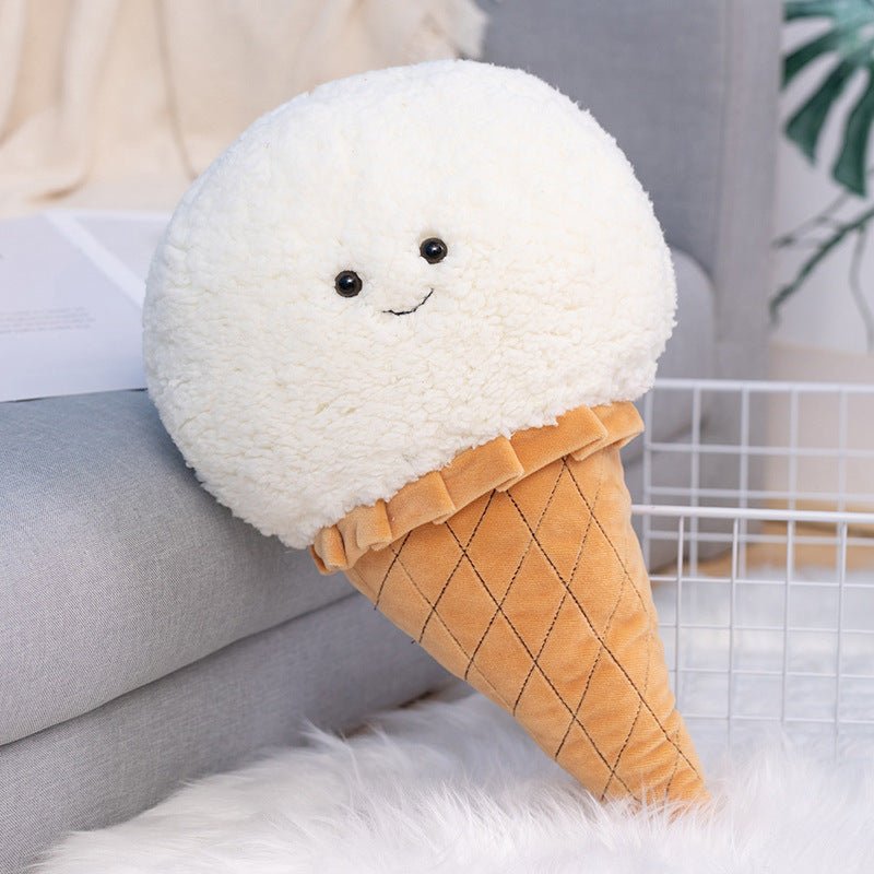 Smiling Ice Cream Cone Pillow Plush Toy - Weriion