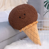 Smiling Ice Cream Cone Pillow Plush Toy - Weriion