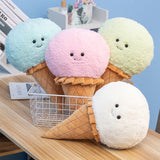 Smiling Ice Cream Cone Pillow Plush Toy - Weriion