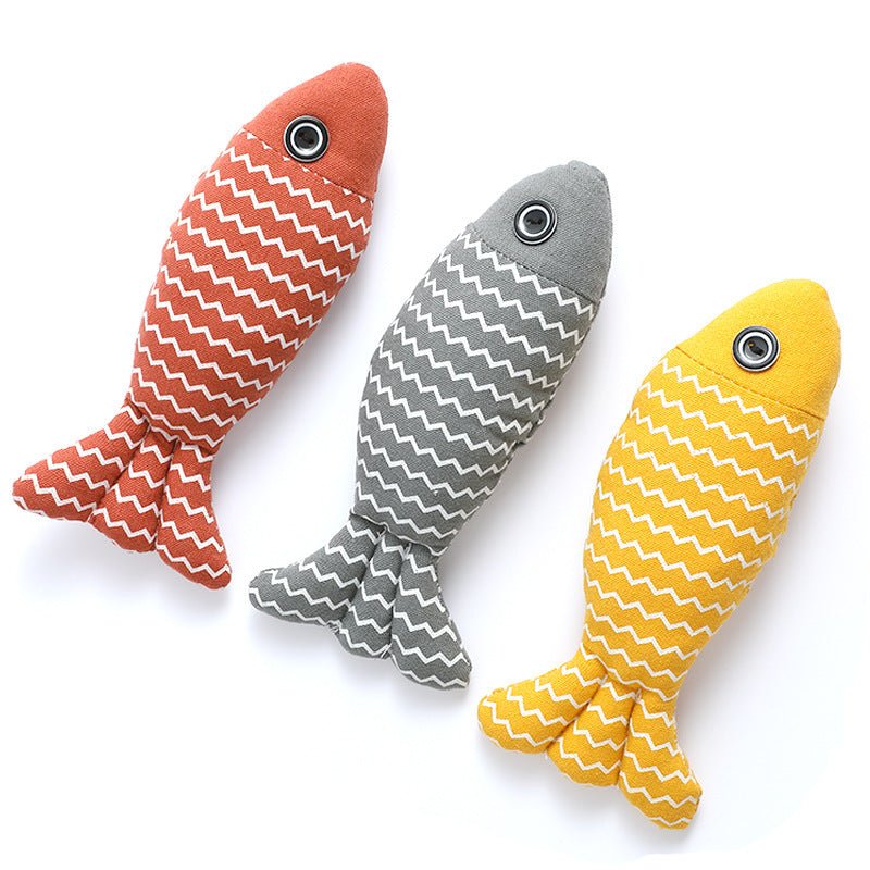 Soft Safe Comfortable Fish Indoor Interactive Exercise Cat Toys With Stuffed Catnip - Weriion