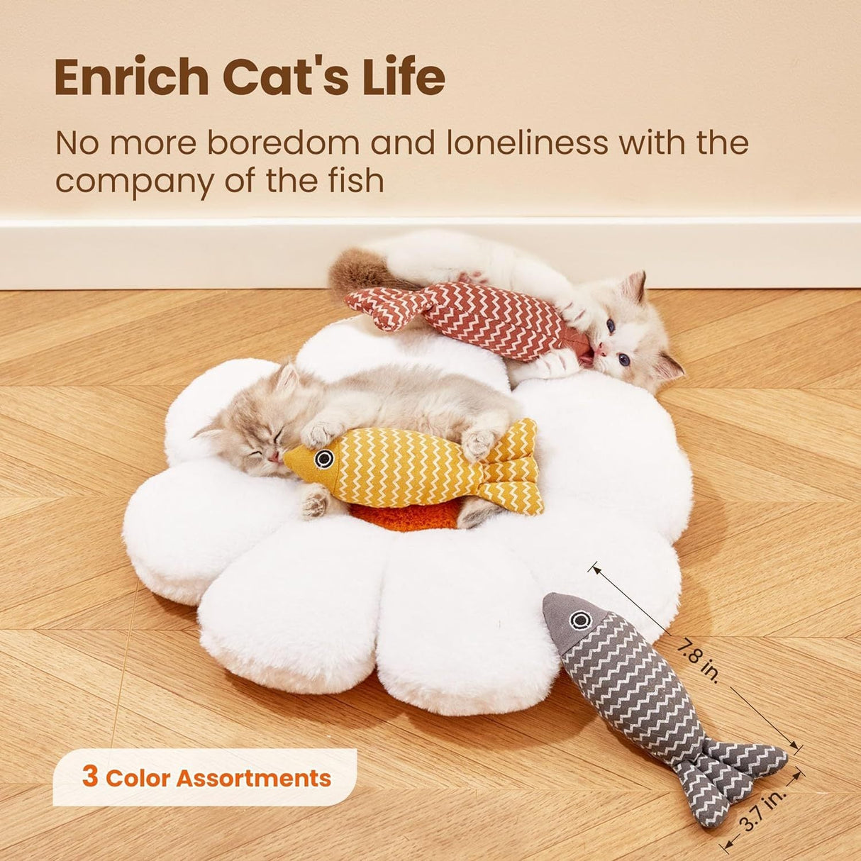 Soft Safe Comfortable Fish Indoor Interactive Exercise Cat Toys With Stuffed Catnip - Weriion