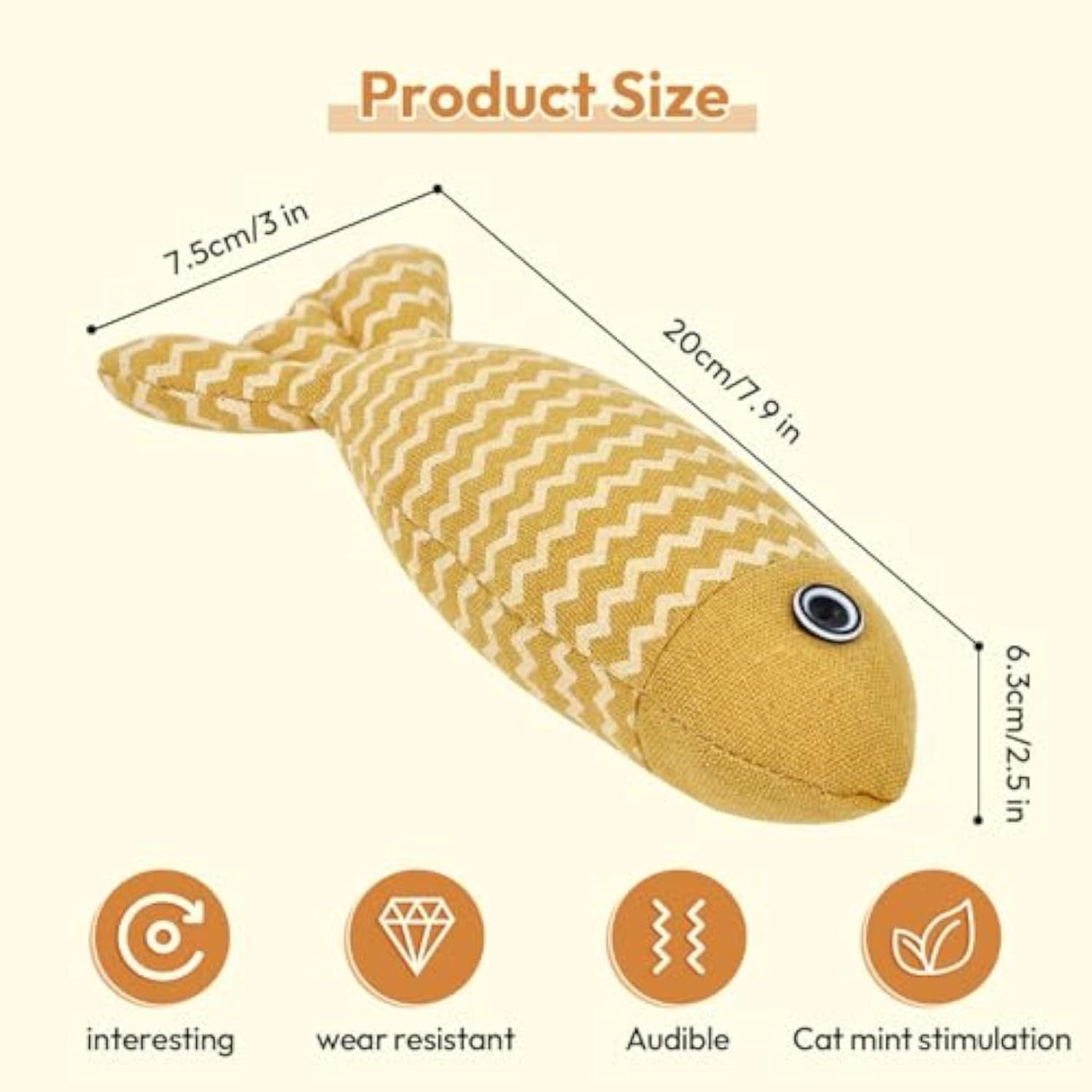 Soft Safe Comfortable Fish Indoor Interactive Exercise Cat Toys With Stuffed Catnip - Weriion