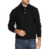 Solid Color Long - Sleeved Sweater For Men - Weriion