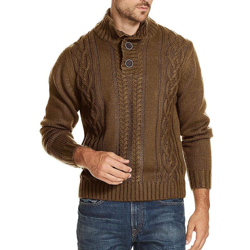 Solid Color Long - Sleeved Sweater For Men - Weriion