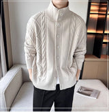 Solid Color Loose Fit Knitted Men's Sweater - Weriion