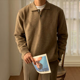 Solid Color Men's Versatile Casual Sweater - Weriion