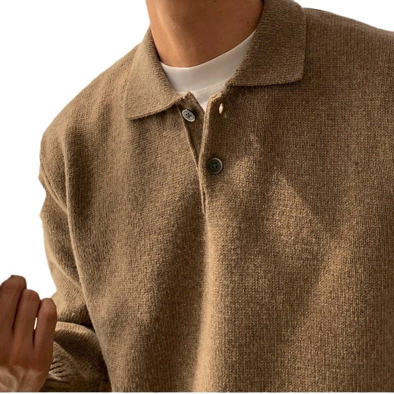 Solid Color Men's Versatile Casual Sweater - Weriion