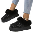 Sparkling Indoor Outdoor Casual Warm Comfortable Thick - Soled Plush Slippers For Women - Weriion