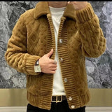 Spring And Autumn Lapel Knitwear Coat For Men - Weriion