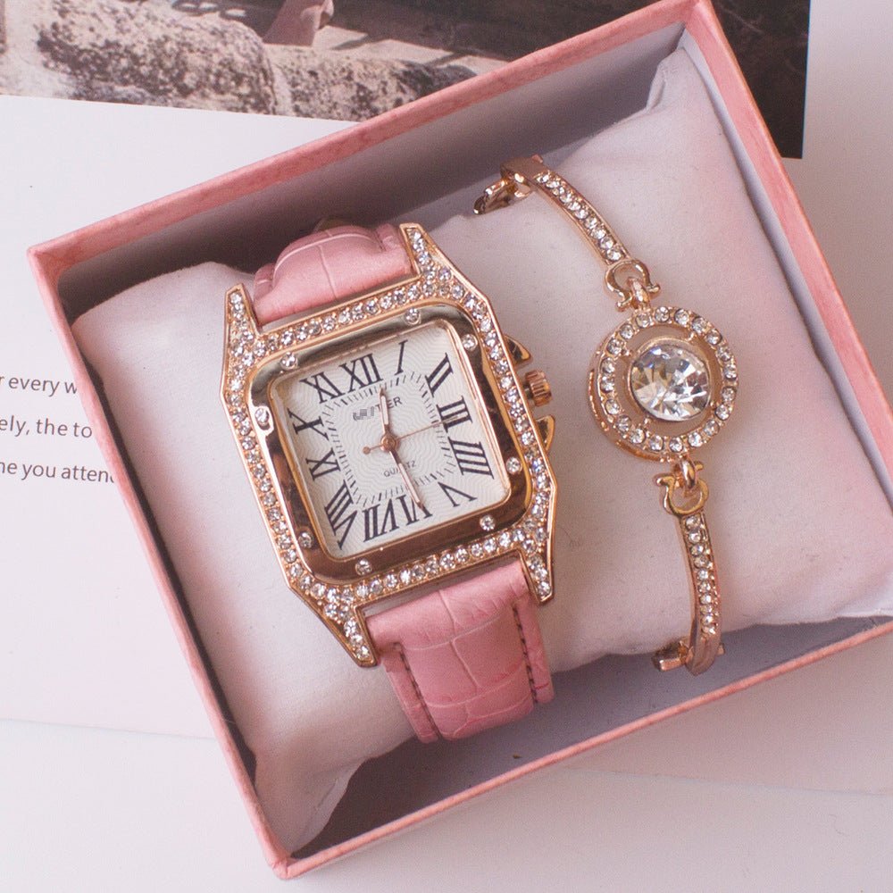 Square Rhinestone Watch For Women - Weriion