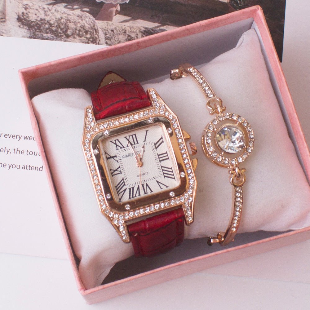 Square Rhinestone Watch For Women - Weriion