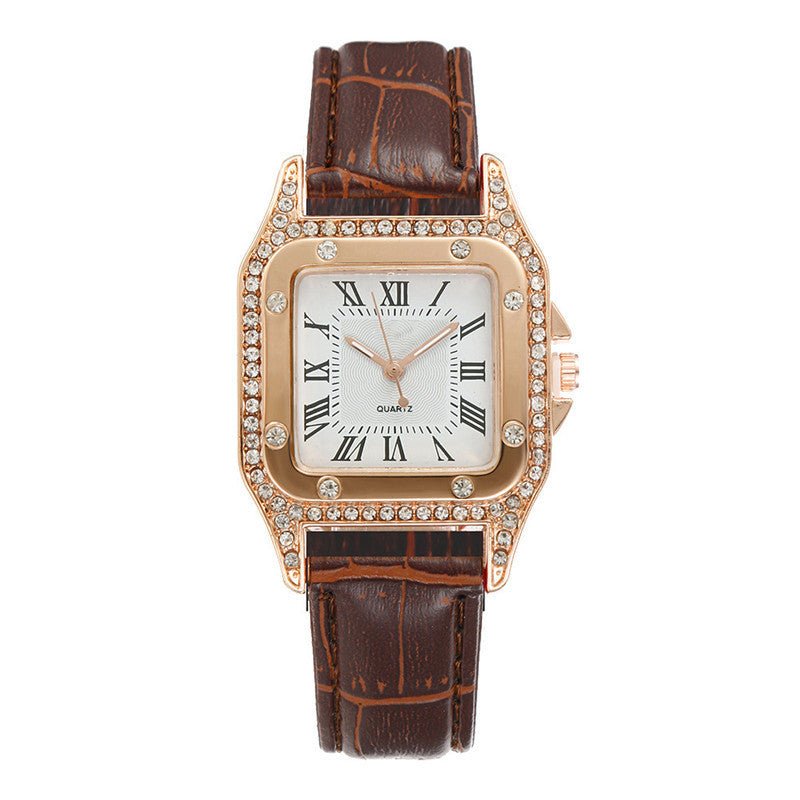 Square Rhinestone Watch For Women - Weriion