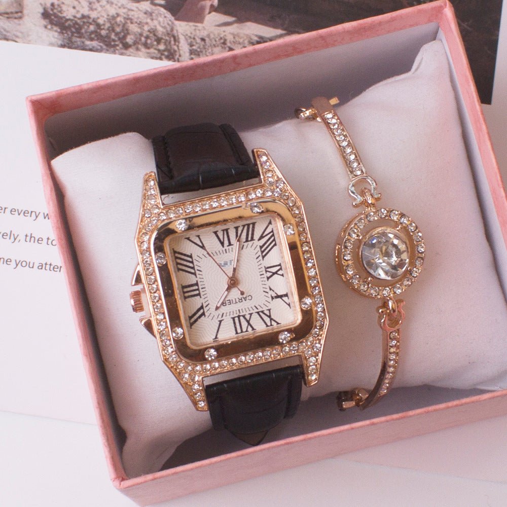 Square Rhinestone Watch For Women - Weriion