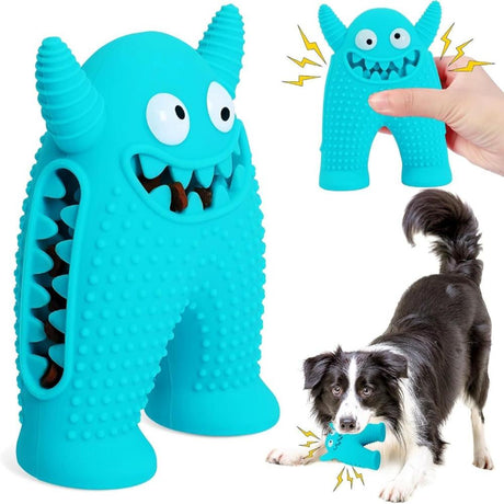 Squeaky Durable Natural Rubber Teeth Cleaning Dog Chew Toy For Aggressive Chewers - Weriion