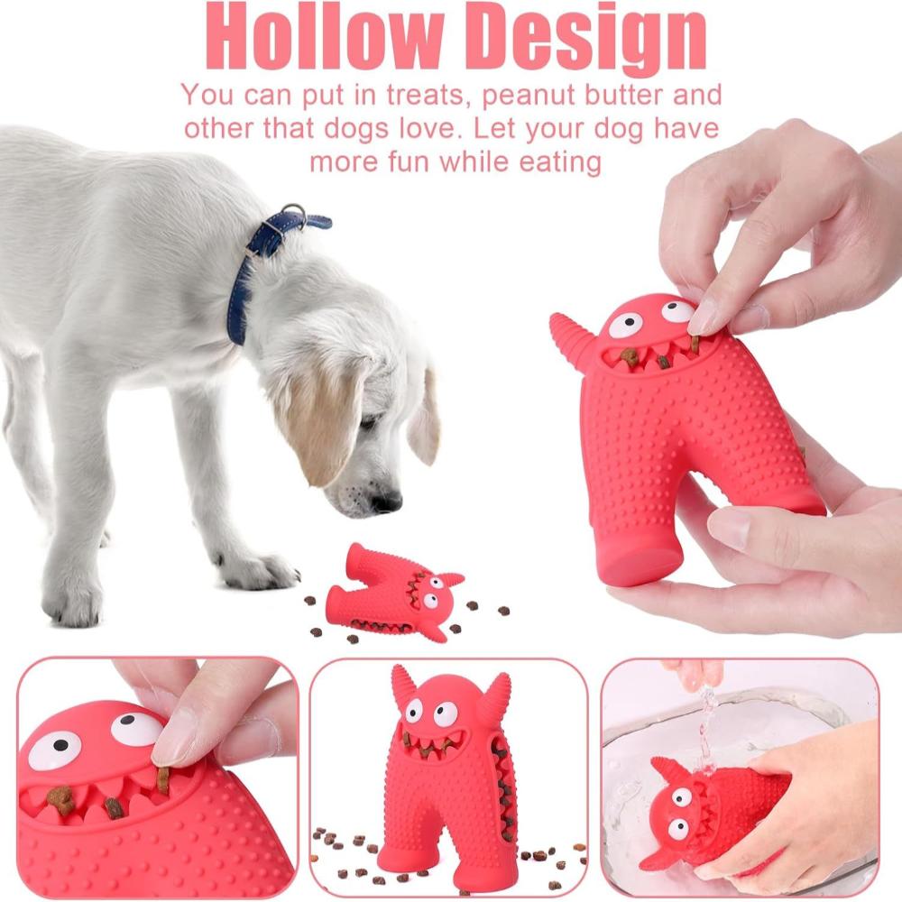 Squeaky Durable Natural Rubber Teeth Cleaning Dog Chew Toy For Aggressive Chewers - Weriion